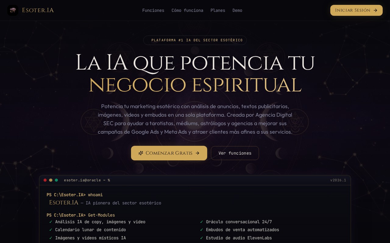 Página oficial de Esoter.IA
