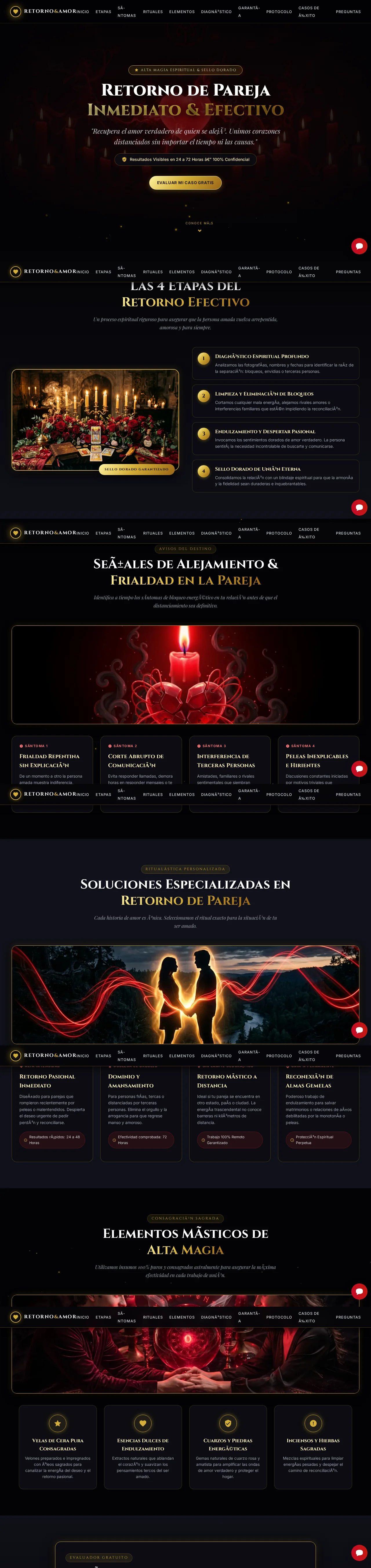 Captura real de la página Retorno de Pareja